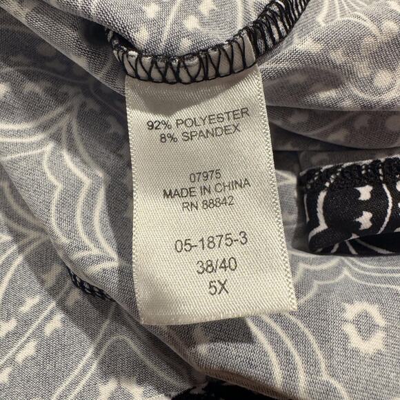 Ellos Womens Dress Shift 3/4 Sleeve Boho Minimalist Coastal Black White 5X IC - Picture 4 of 5